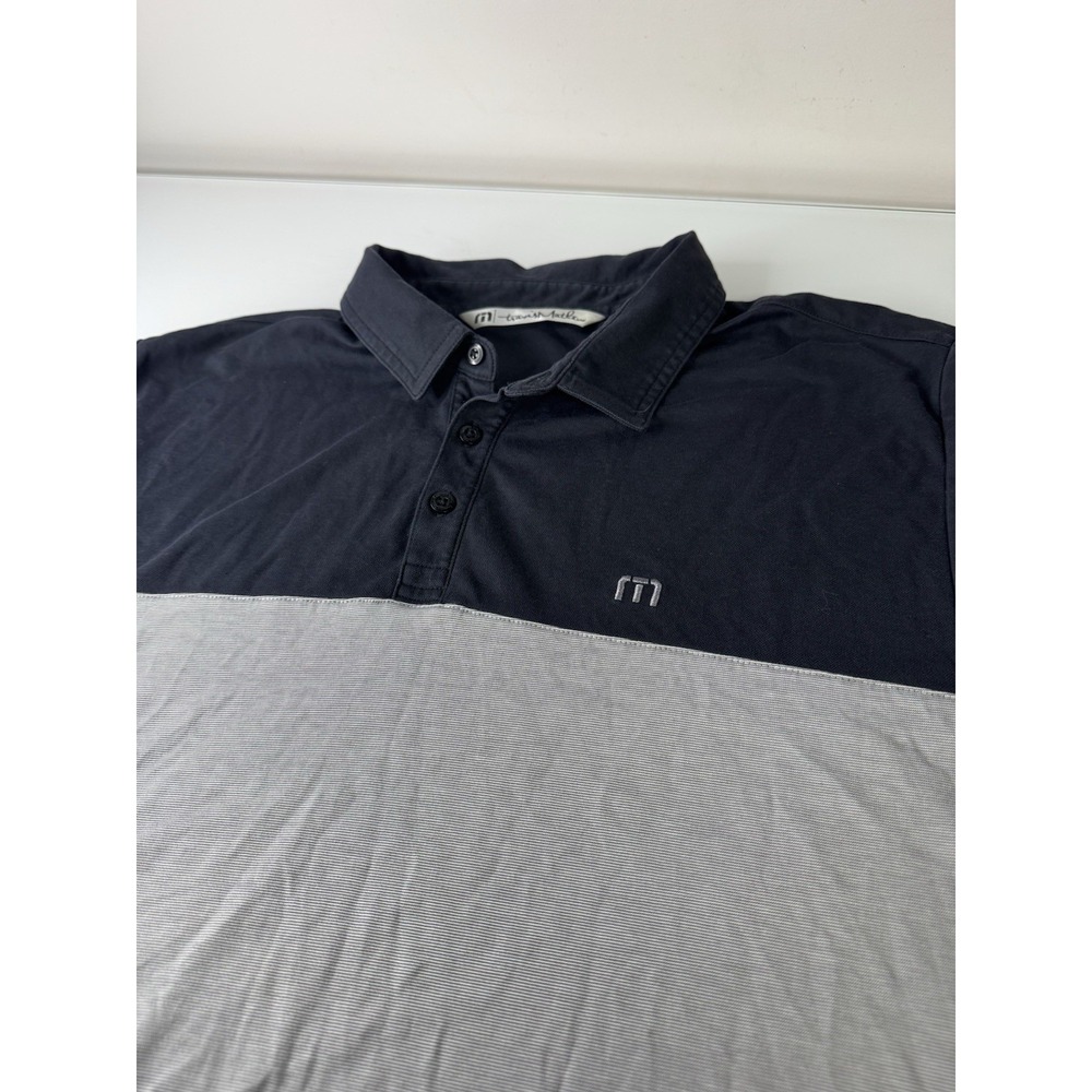 Mens Travis Mathew Black & Gray Polo Shirt Size XL Golf